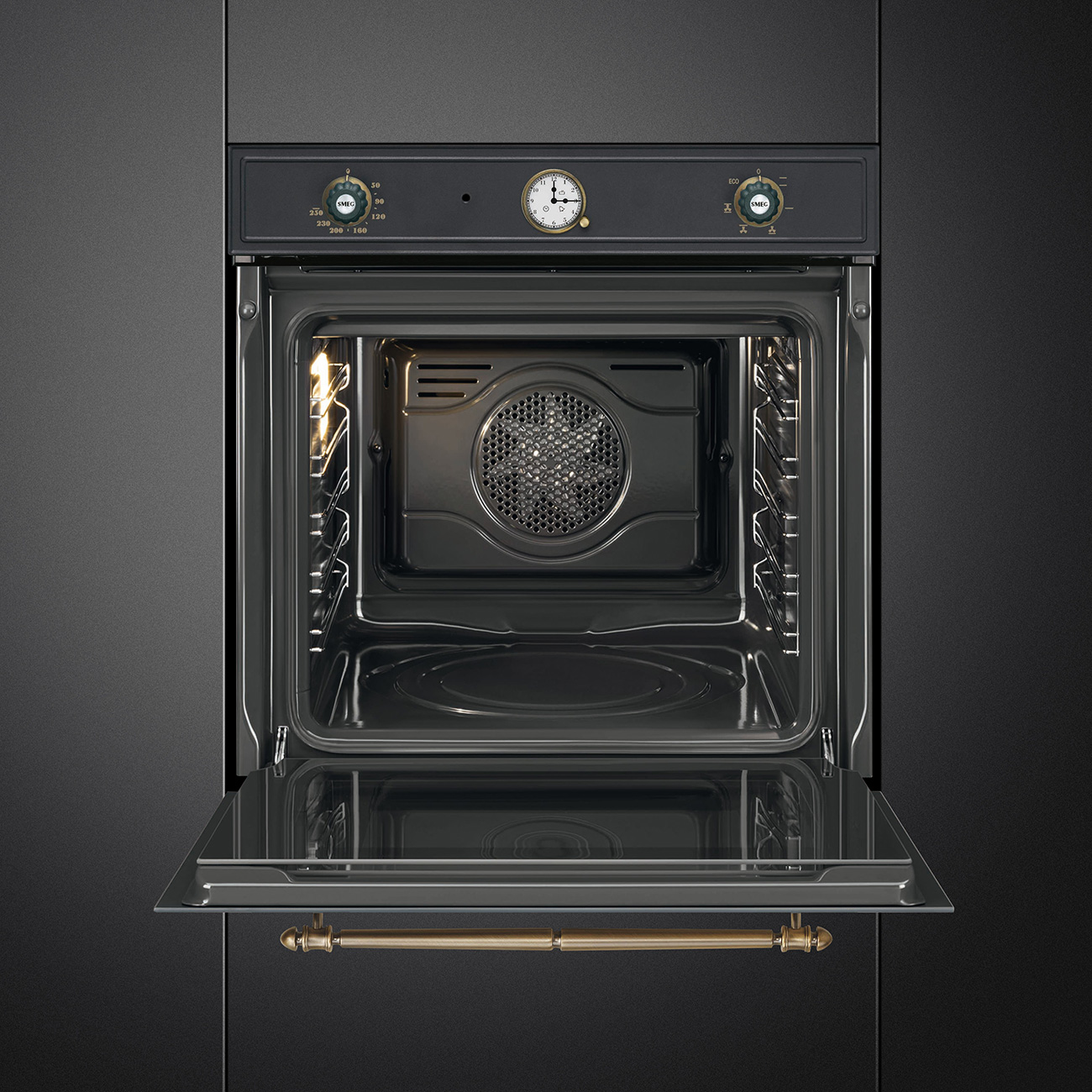 Forno ad incasso Smeg CORTINA 2MAN.70 LT 60CM ANTRACITE SF67C1AO