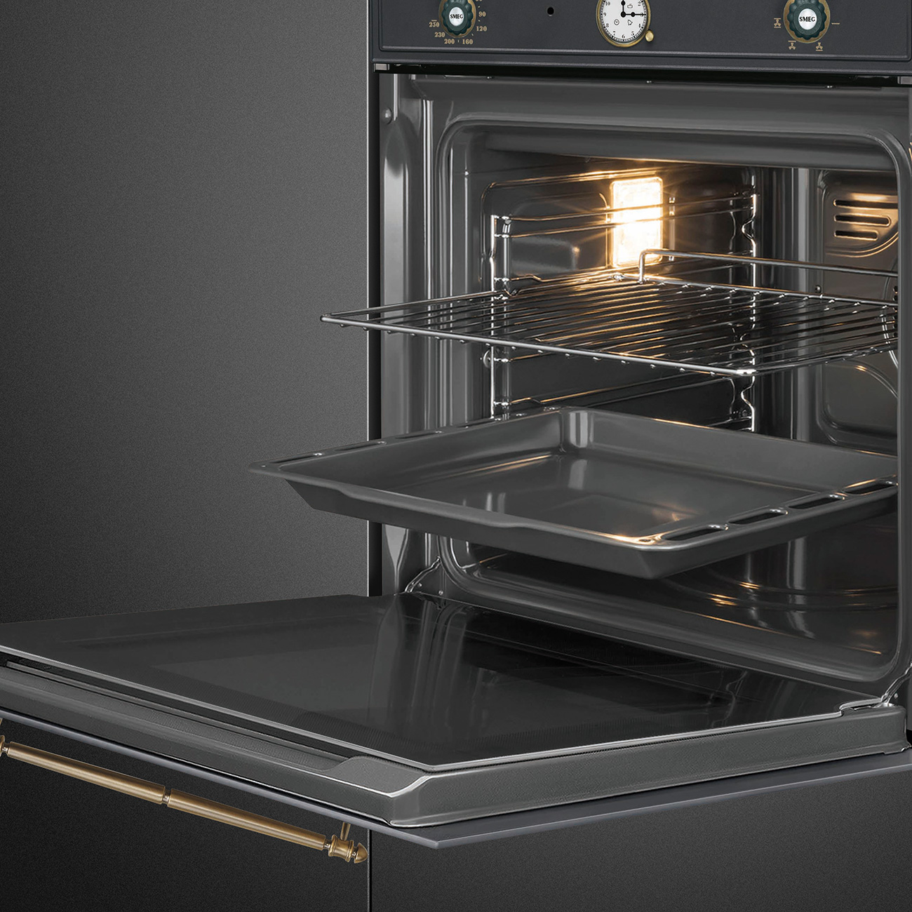 Forno ad incasso Smeg CORTINA 2MAN.70 LT 60CM ANTRACITE SF67C1AO