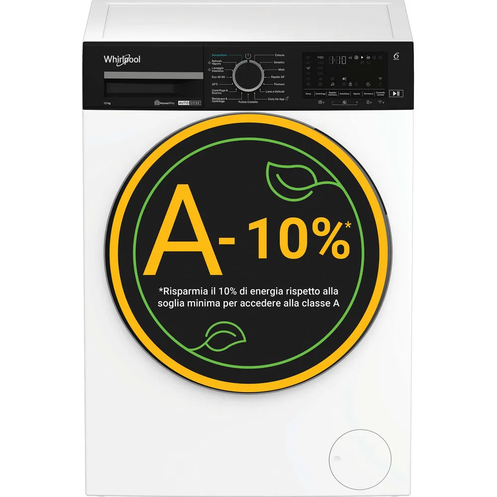 Lavatrice 12 kg Whirlpool WIFI INVERTER VAPORE 1400GIRI WPM 27W ADS IT
