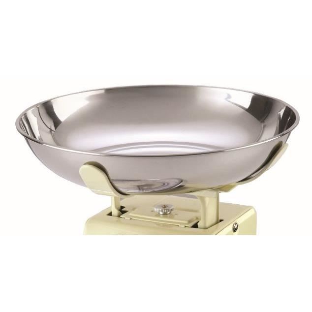 Bilancia da cucina meccanica - TERRAILLON - TRAD 500 Creme - Capacità 5 Kg - Stile retrò - Vaschetta 1 L