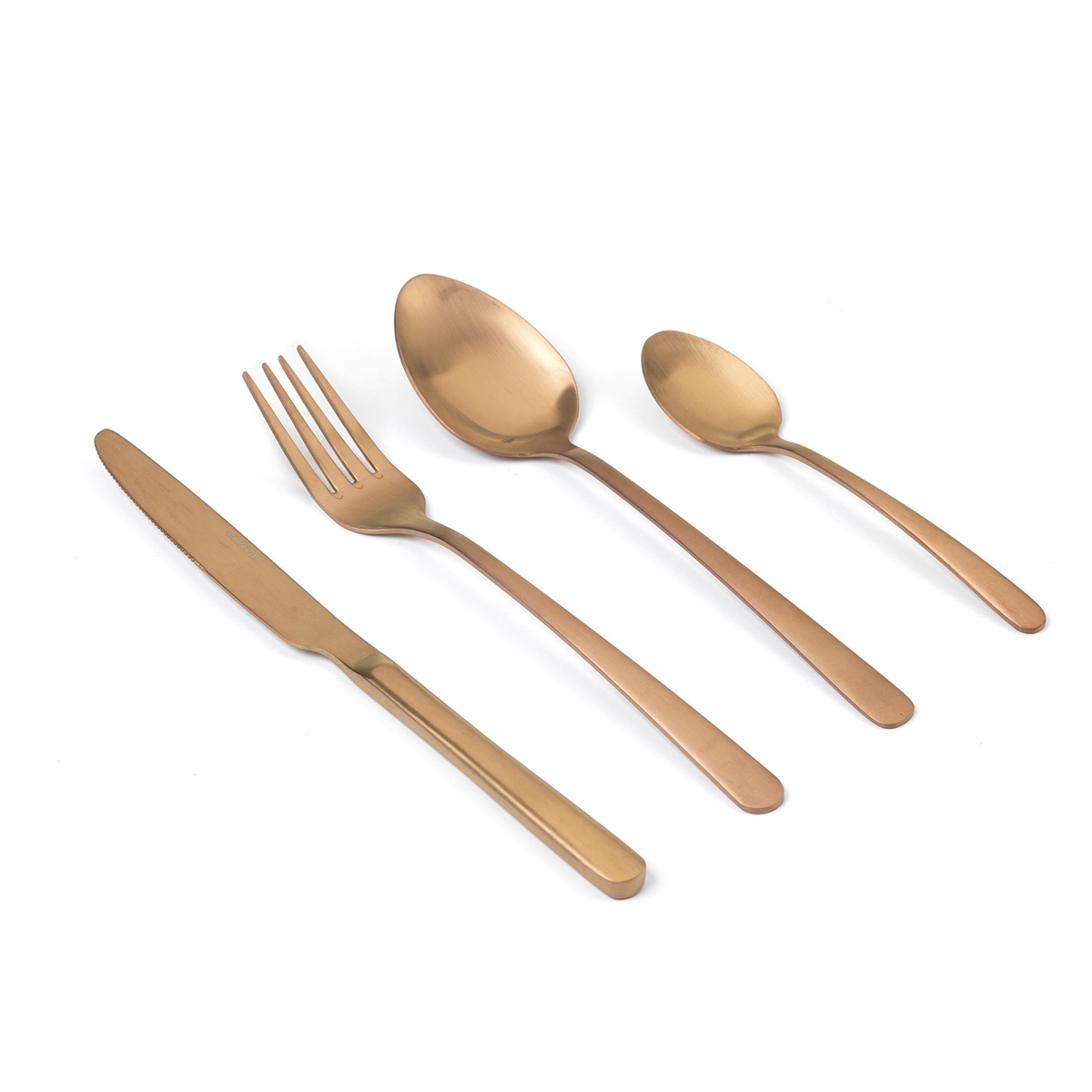 Set posate tavola 24 pz in acciaio PVD matt - rame - Evviva