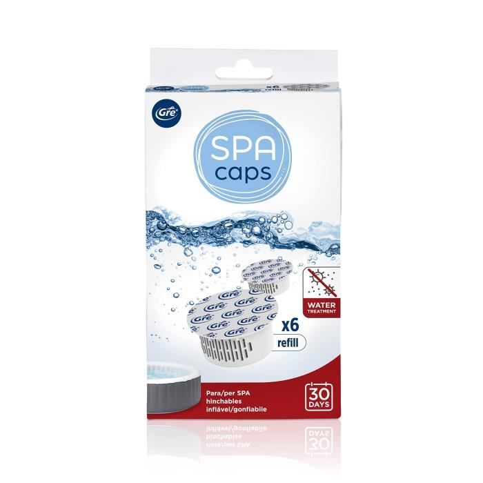 Ricariche GRE SPA CAPS per la disinfezione di spa gonfiabili - Senza cloro - 6 capsule