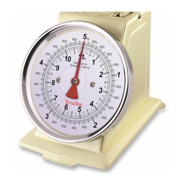 Bilancia da cucina meccanica - TERRAILLON - TRAD 500 Creme - Capacità 5 Kg - Stile retrò - Vaschetta 1 L