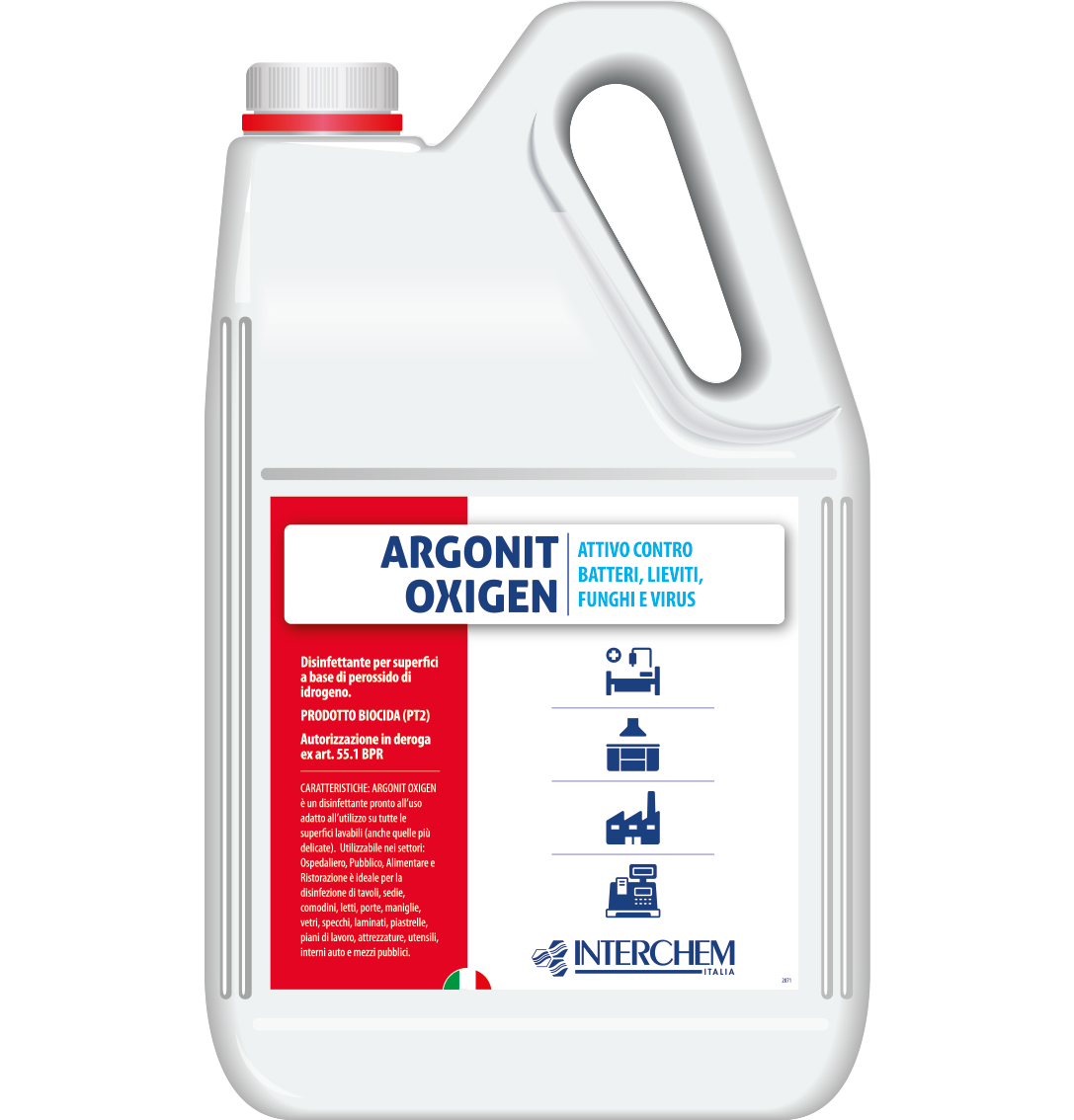 Detergente disinfettante Argonit Oxigen  5 litri