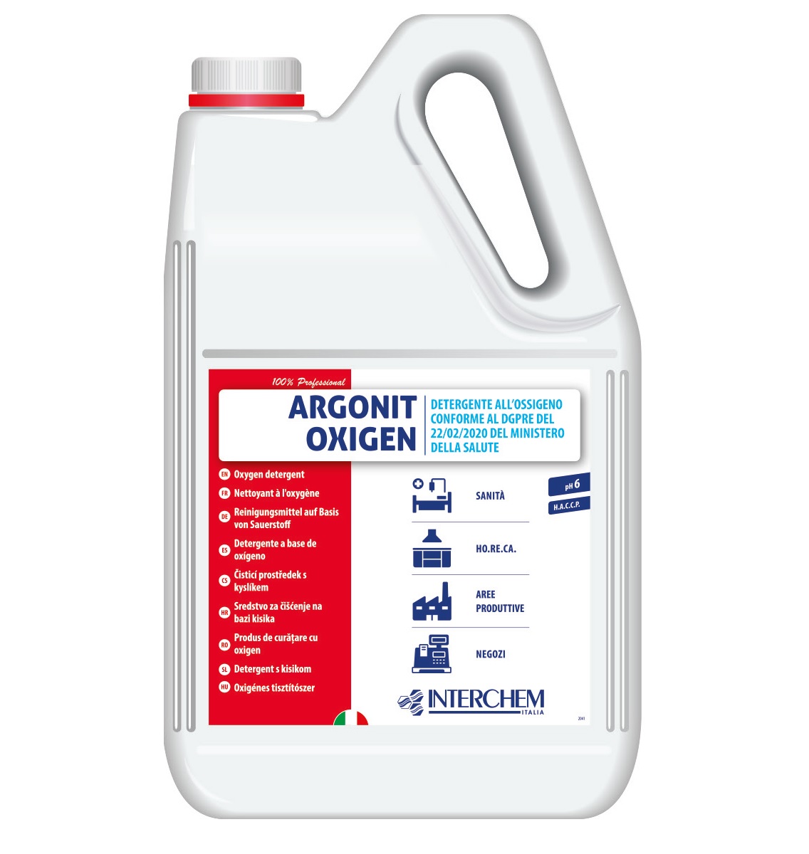Detergente igienizzante Argonit Oxigen 5 litri