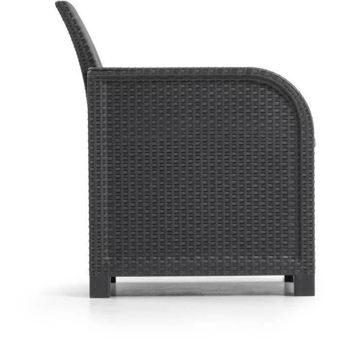ALLIBERT by KETER - Poltrona SanRemo - imitazione rattan intrecciato - grigio grafite
