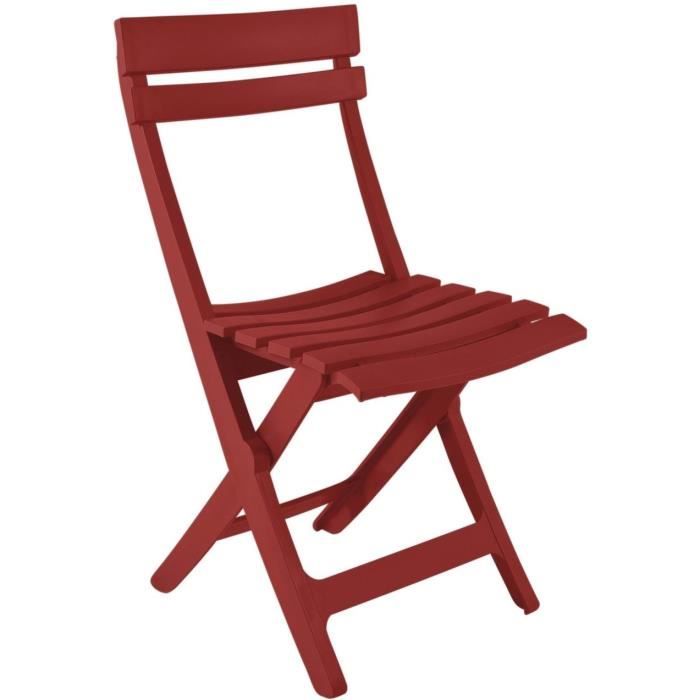 Sedia pieghevole - GROSFILLEX - MIAMI - Rosso bossa nova