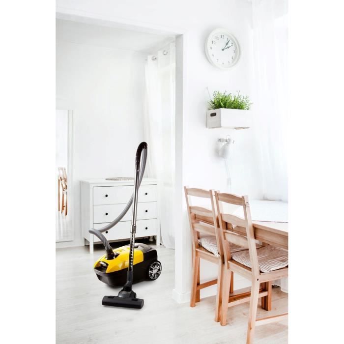 DOMO DO7294S - Aspirapolvere a bidone con sacco - 5L - Filtro HEPA H13 - 73dB - Potenza di aspirazione regolabile - Tubo in metallo 90cm