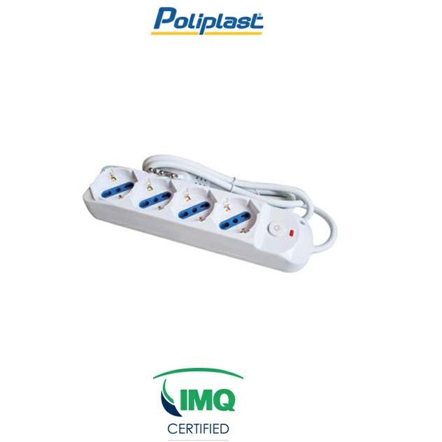 POLIPLAST MULTIPRESA 4 POSTI IMQ SCHUKO/ITA 10/16A BIANCO 200614BI
