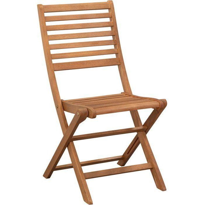 Set di 2 sedie pieghevoli da giardino in eucalipto FSC - 57,5x46,5x90cm