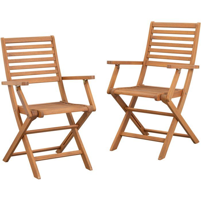 Set di 2 sedie da giardino pieghevoli in eucalipto FSC - 57,5x56x90cm