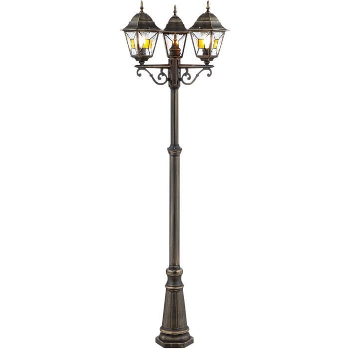 Lampada esterna Janel, Dore Black, E27 Max 3x60W, Bulb non incluso