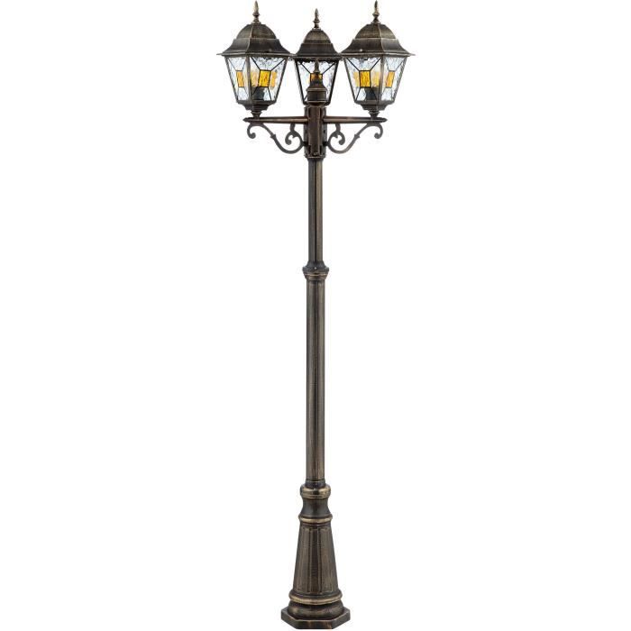 Lampada esterna Janel, Dore Black, E27 Max 3x60W, Bulb non incluso