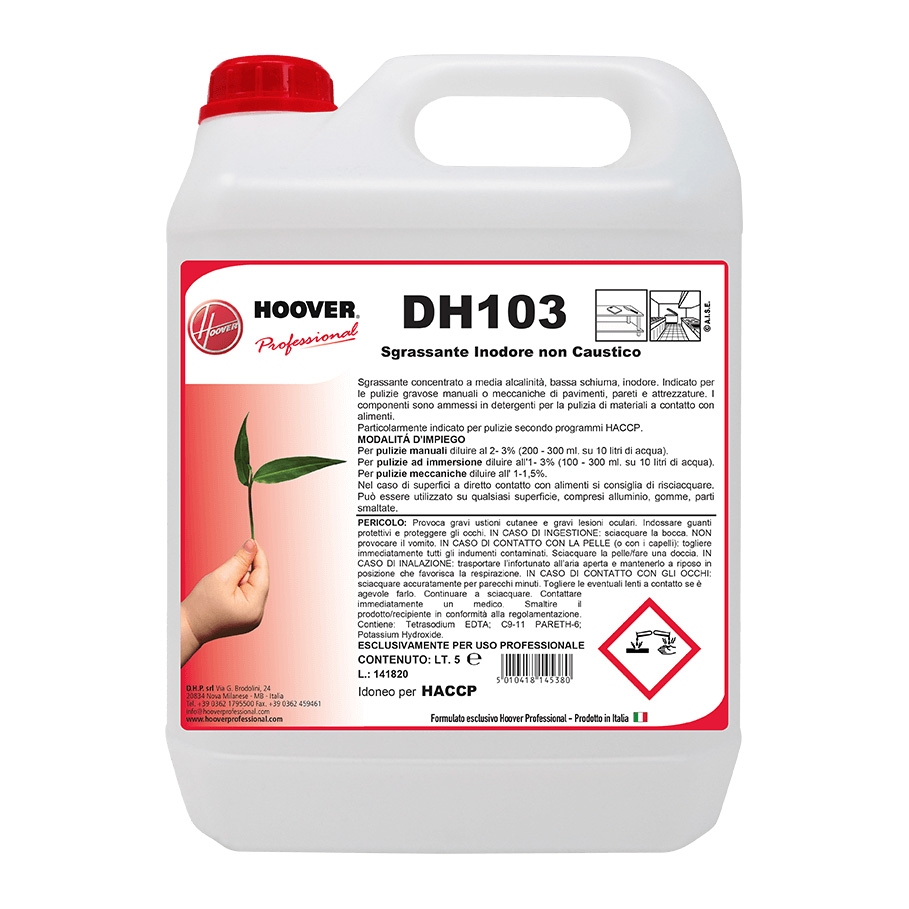 DH 103 Detergente sgrassante non caustico 5 litri