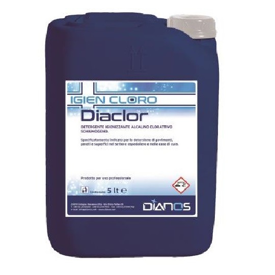 Diaclor detergente igienizzante e disinfettante a base di ipoclorito di sodio 5 LT