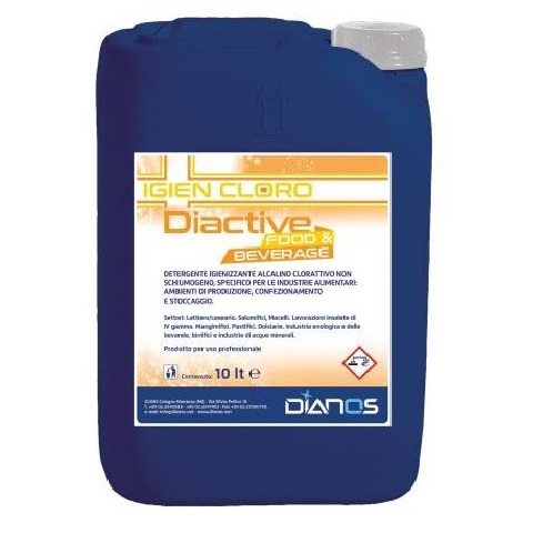 Diactive Food & Beverage detergente igienizzante e disinfettante a base di ipoclorito di sodio 5 LT