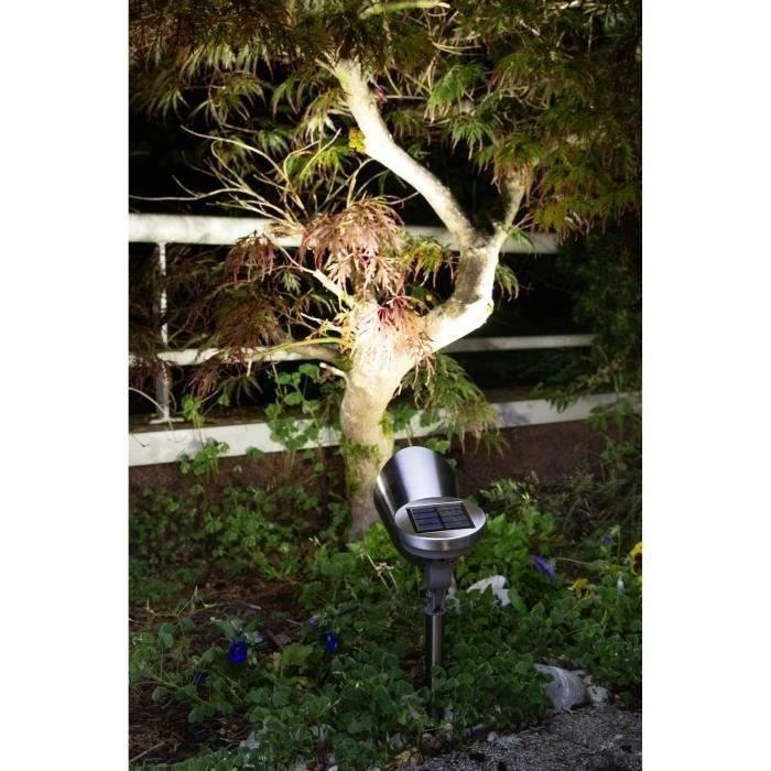 GALIX Faretto ad energia solare in acciaio inossidabile spazzolato - 0,29 w