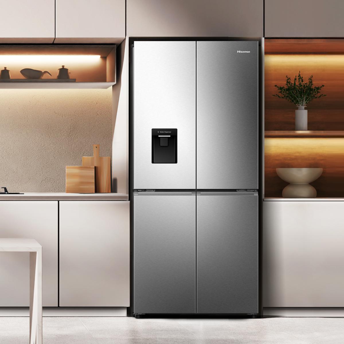 Frigorifero a libera installazione Hisense 4 PORTE TOTAL NO FROST 460LT E 79CM INOX RQ5P470SMIE