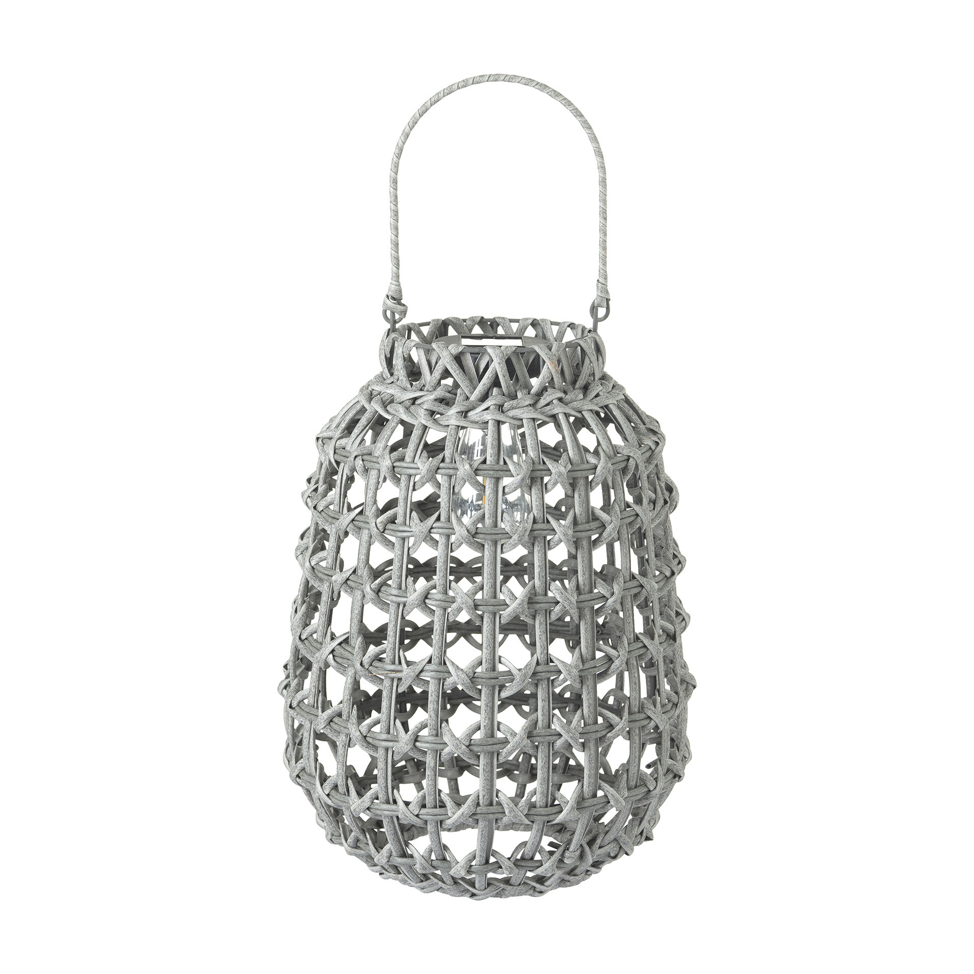 Lanterna con maniglia in rattan sintetico a LED solare senza fili per esterni. 6/8 ore di autonomia. Tempo di ricarica di 8 ore. Ø 30 x h 40.5 cm - Illumina