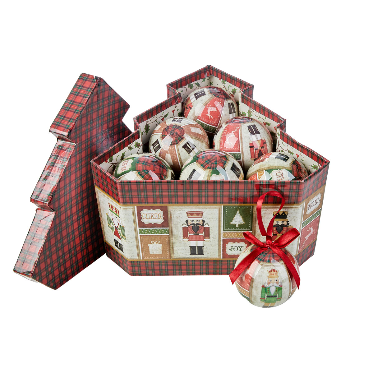 Set 12 decorazioni albero scatola regalo ad albero Ø 7,5 cm - Decor