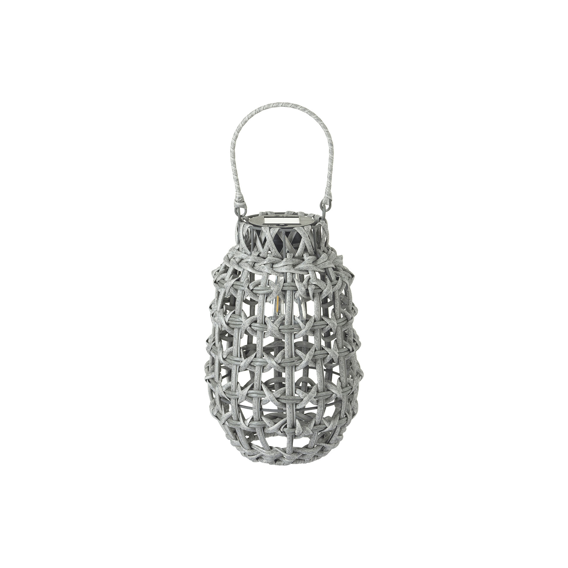 Lanterna con maniglia in rattan sintetico a LED solare senza fili per esterni. 6/8 ore di autonomia. Tempo di ricarica di 8 ore. Ø 20 x h 30 cm - Illumina