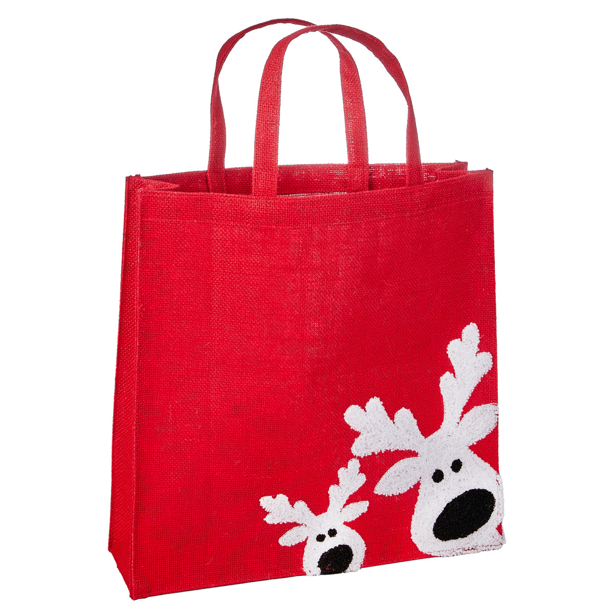 Shopper rossa in poliestere con manici • 35 x 10 x h 35 cm - Shopping Time