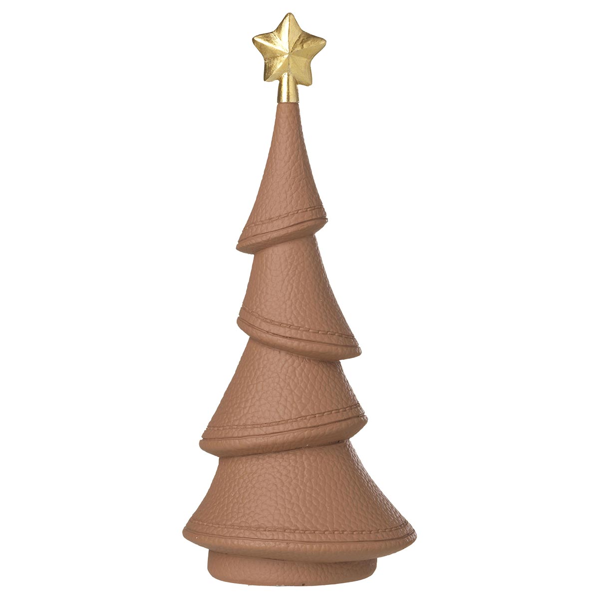 Albero di Natale in poliresina con finitura effetto pelle •   10 x 8 x h 25 cm - Noel En Cuir