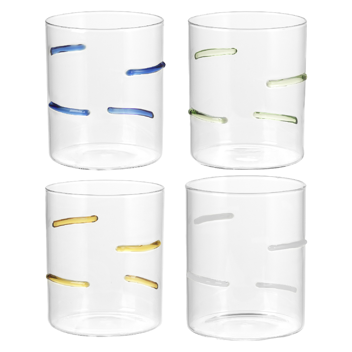 Set 4 tumbler Ø 8 x h 9,5 cm - Lignes