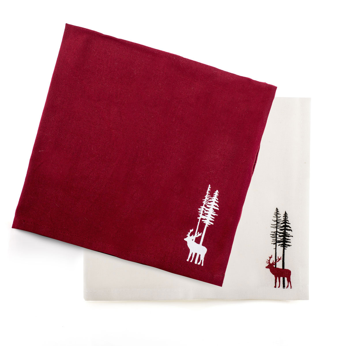Set 2 tovaglioli 100% cotone 40 x 40 cm con ricamo - Cortina