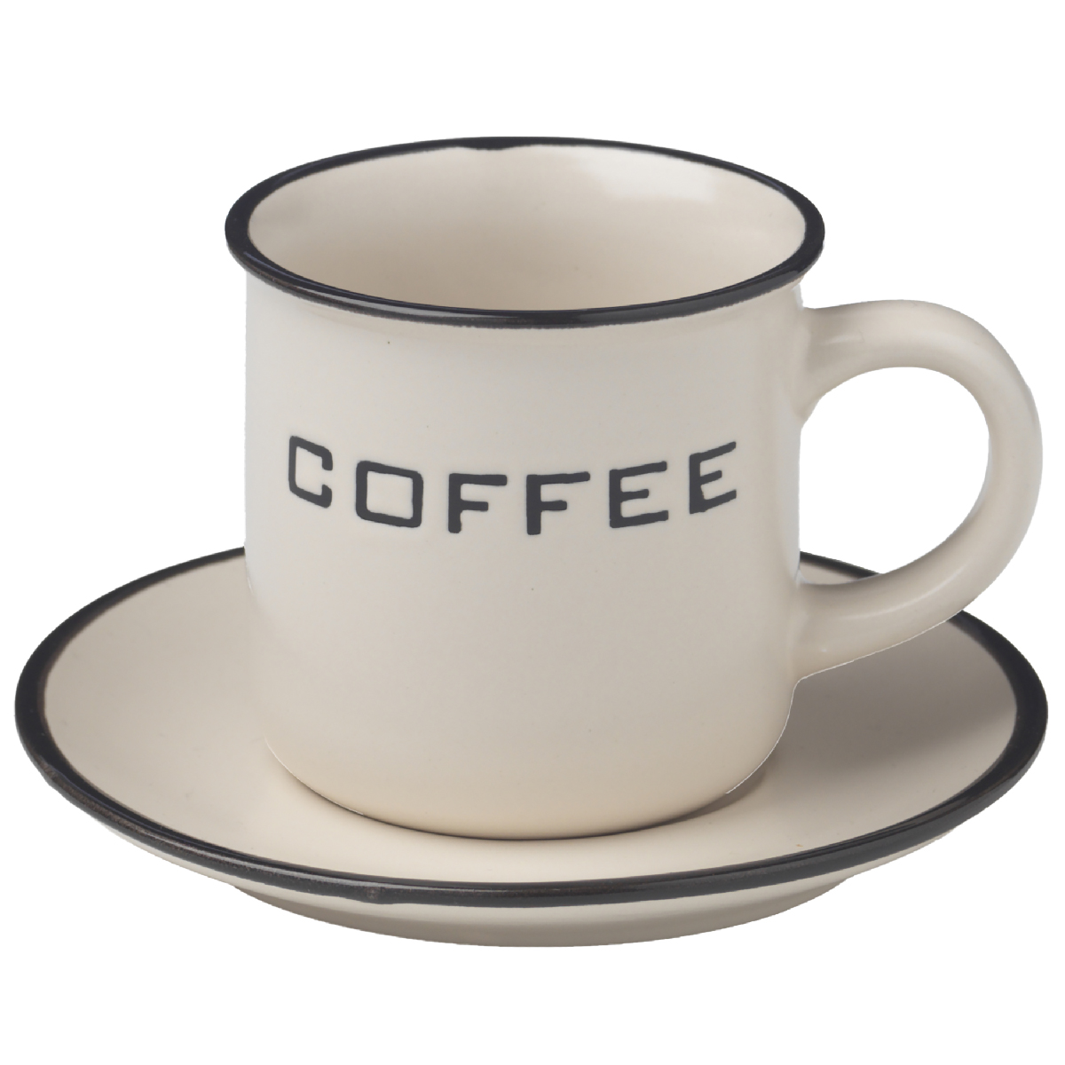 Set 6 tazze caffè con piattino 130 ml - Vintage