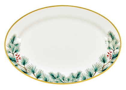 Piatto ovale in porcellana 30 cm - Agrifoglio