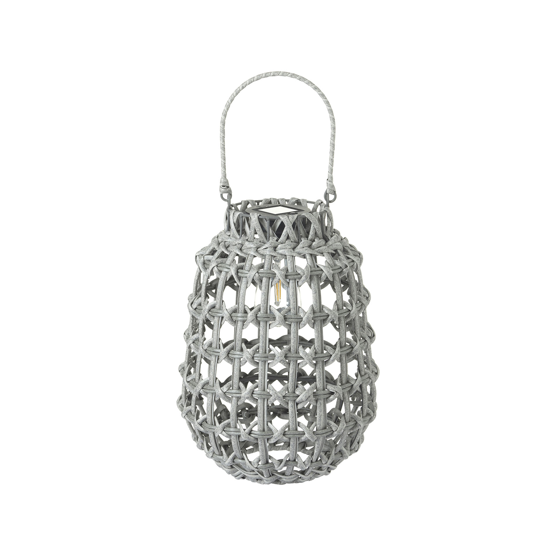 Lanterna con maniglia in rattan sintetico a LED solare senza fili per esterni. 6/8 ore di autonomia. Tempo di ricarica di 8 ore. Ø 26 x h 35 cm - Illumina