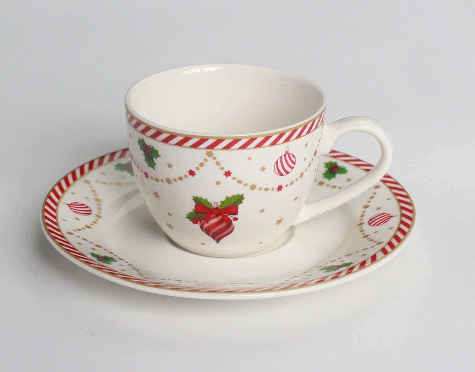 Set 6 tazze caffè con piattino 90 ml - Candy Canes