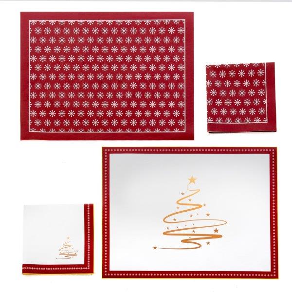 Set 2 tovaglioli 100% cotone 40 x 40 cm con fantasia natalizia - Roccaraso