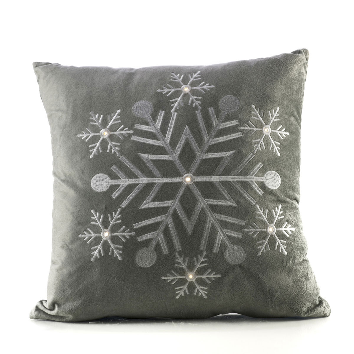 Cuscino decorativo in tessuto con ricamo con LED 40 x 40 cm - Decor