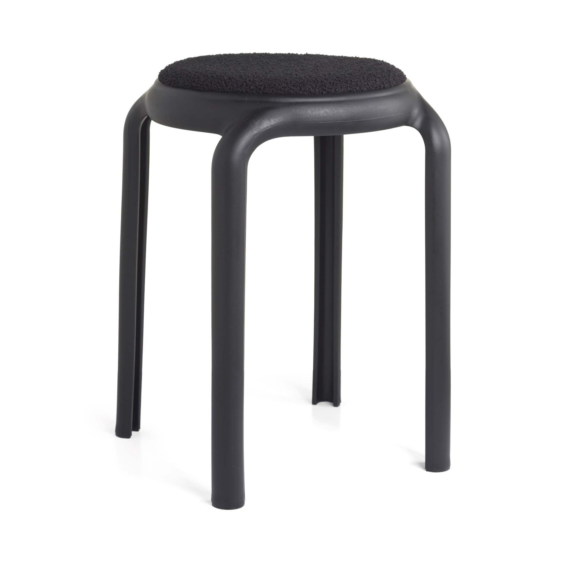 Sgabello Impilabile Con Seduta In Bouclé - Relax