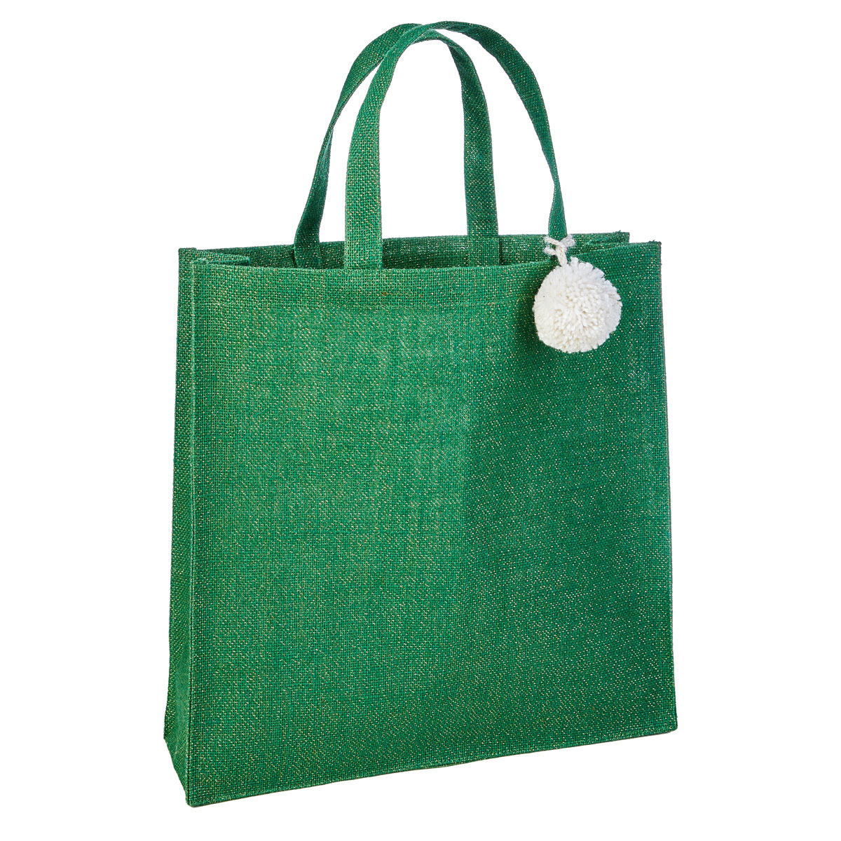 Shopper verde in poliestere con manici • 40 x 12 x h 40 cm - Shopping Time