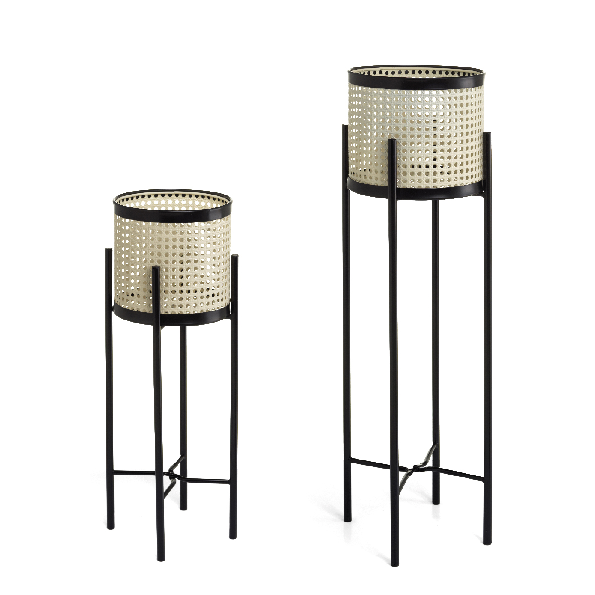 Set 2 Cachepot Con Supporto - Satin