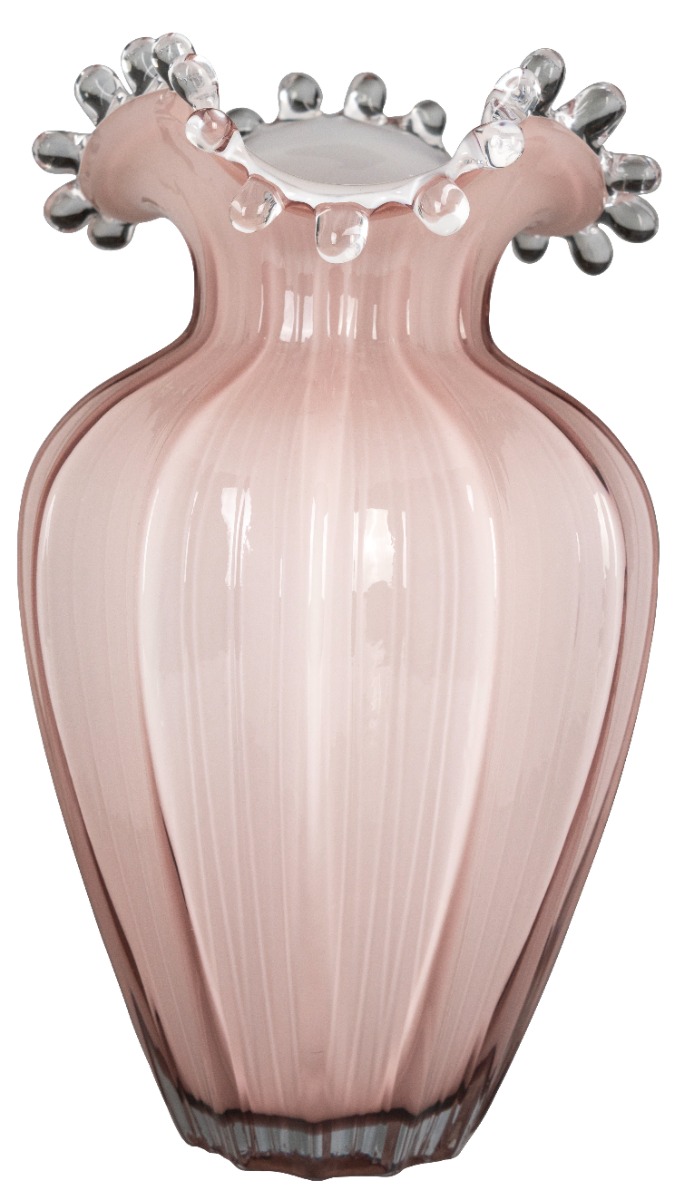 Vaso in vetro fioritura Cipria 17 x 17 x h 28 cm - Blossom