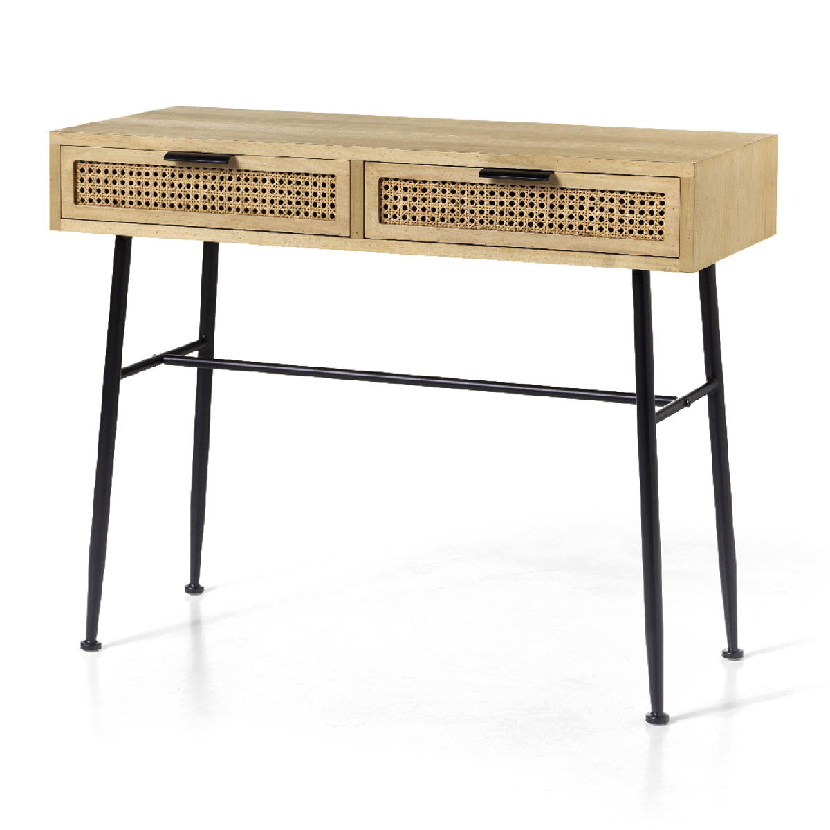 Consolle in legno e rattan Assperr