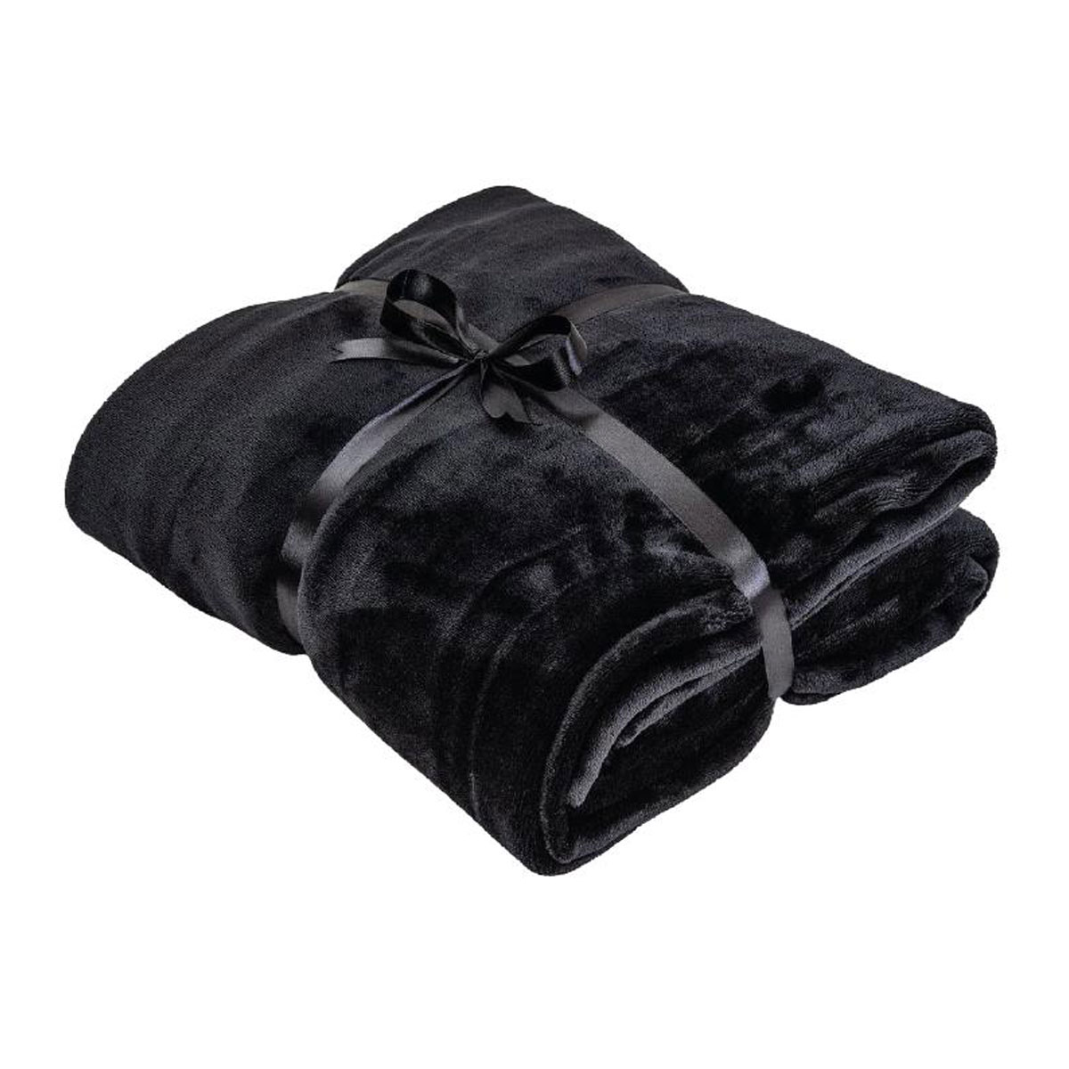 Plaid nero in poliestere 120 x 150 cm - Ortisei