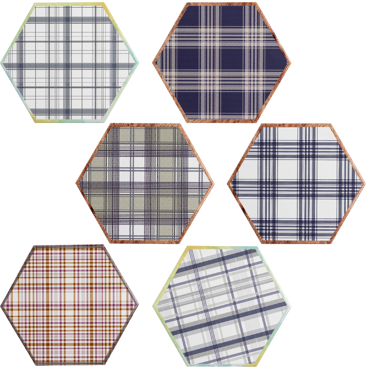 Sottopentola esagonale con finitura oro Ø 20 cm - Maiolica