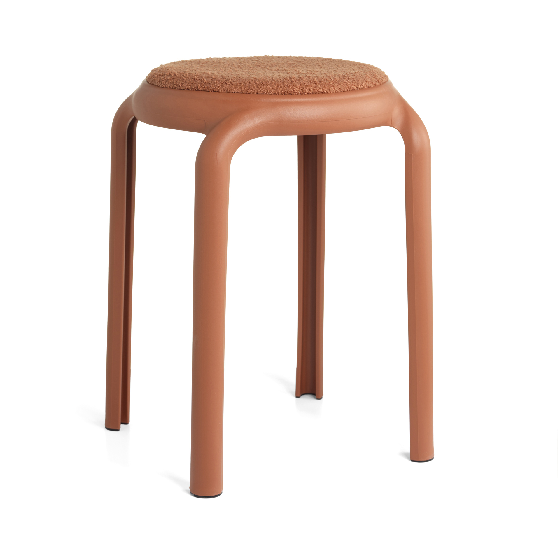 Sgabello Impilabile Con Seduta In Bouclé - Relax