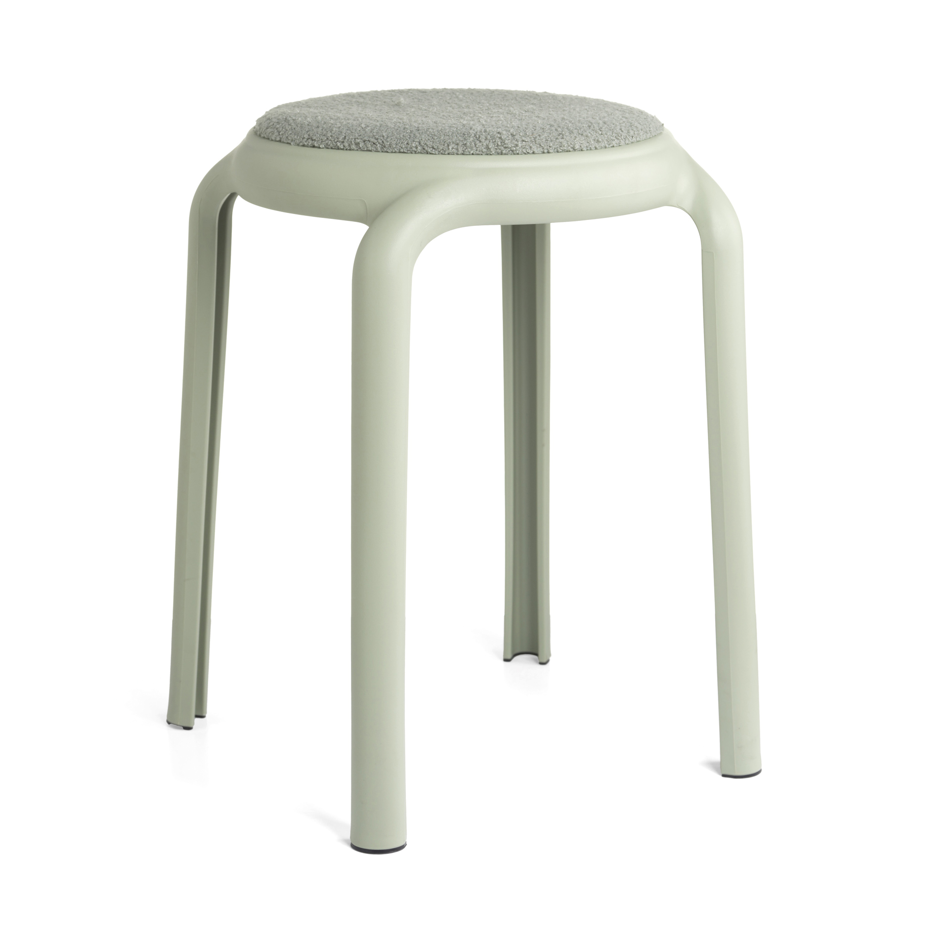 Sgabello Impilabile Con Seduta In Bouclé - Relax
