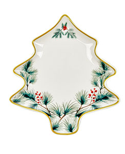 Piatto a servire albero in porcellana 23,5 x 21,5 cm - Agrifoglio
