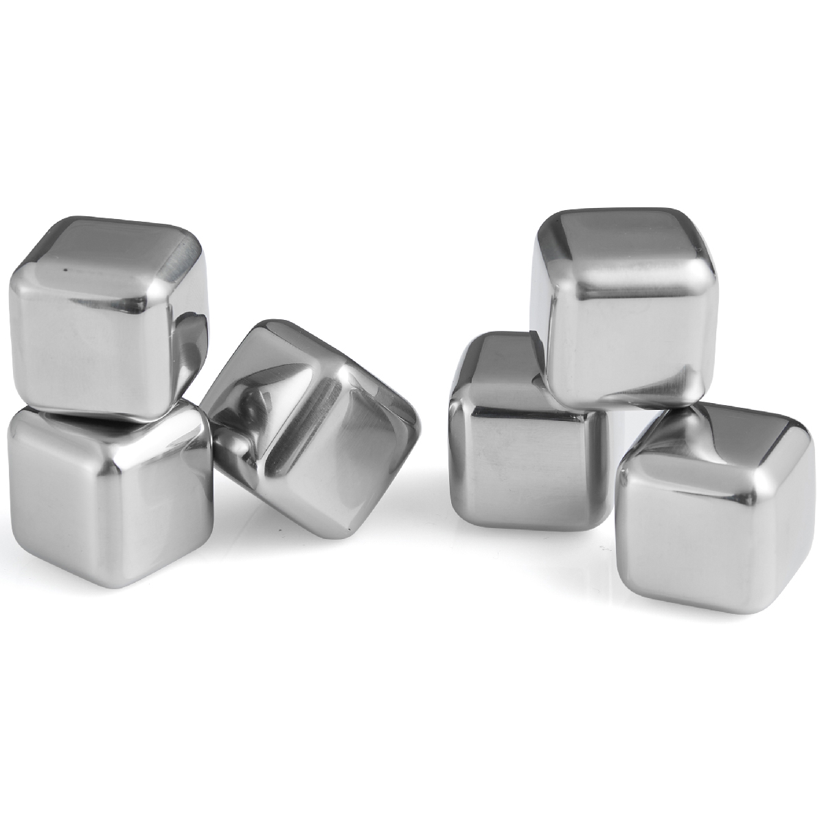 Set 6 cubetti ghiaccio in acciaio - Wine&co