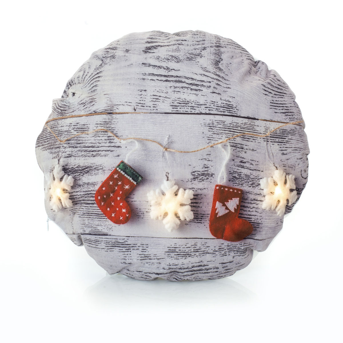 Cuscino decorativo con calze e luci LED Ø 40 cm - Decor