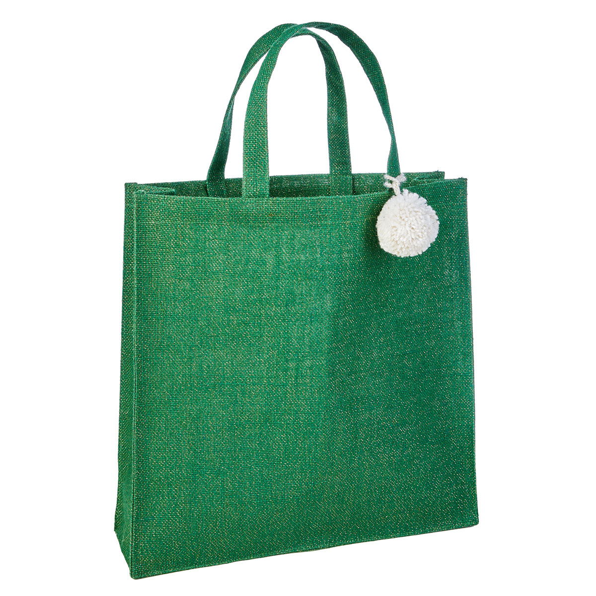 Shopper verde in poliestere con manici • 30 x 10 x h 30 cm - Shopping Time