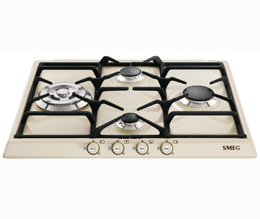 Piano cottura a gas Smeg 4 fuochi 60CM PANNA SR764PO