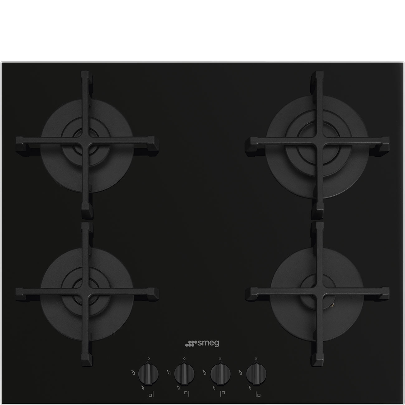 SMEG PIANO COTTURA INCASSO GAS 4 ZONE FILO 60CM NERO PV264B